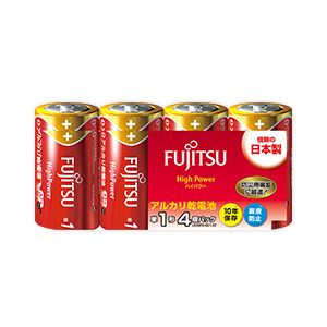 富士通 ハイパワー アルカリ単1電池 4個パック LR20FH(4S)