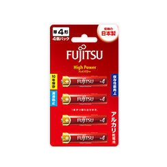 富士通 ハイパワー アルカリ単4電池 4個パック LR03FH(4B)